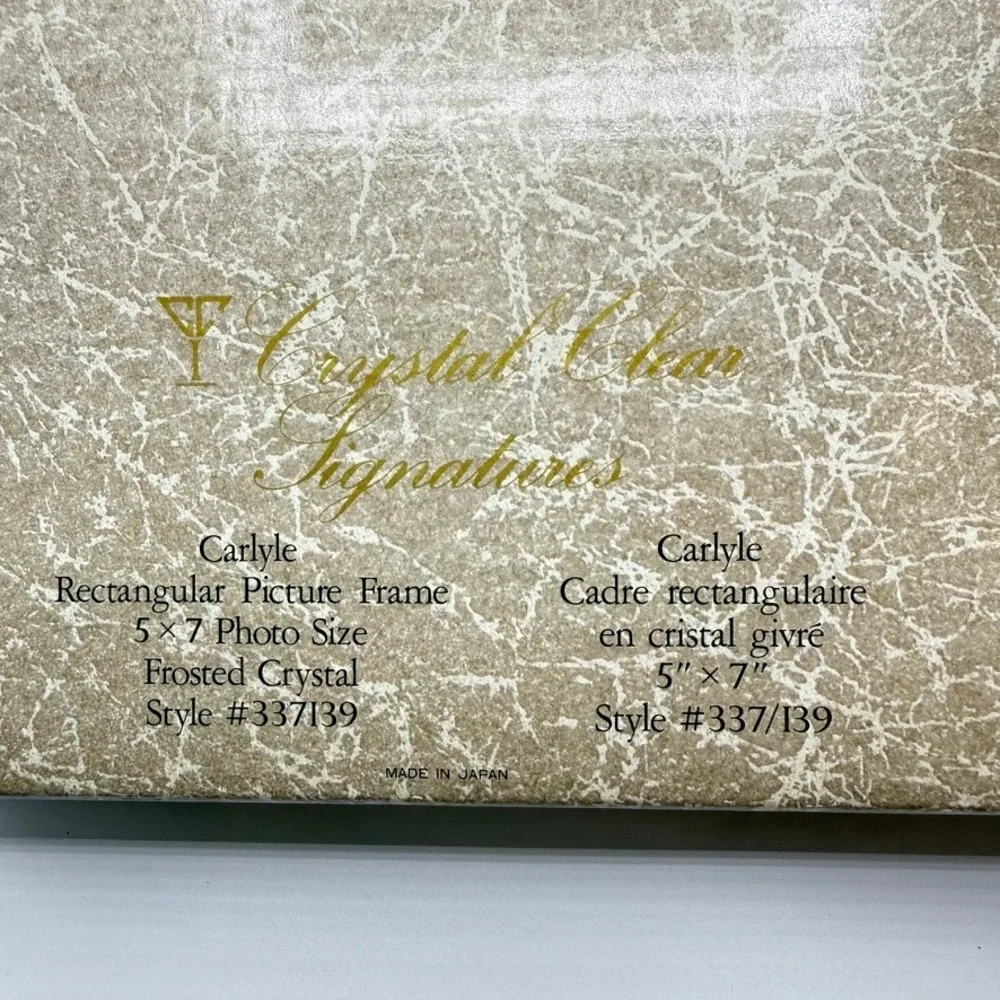 Crystal Clear Signatures Carlyle Frosted Crystal 5x7 Floral Picture Frame Japan